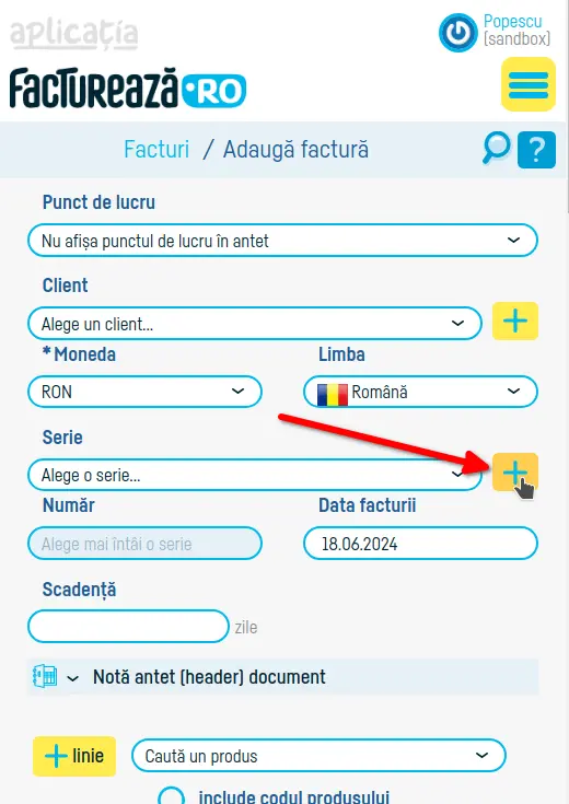 Cum adaug o factură? - pasul 2